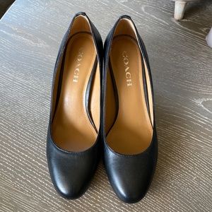 Coach Black Leather Pumps
